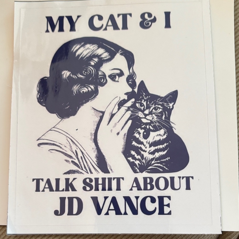 Chic Cat Sticker - Black and White